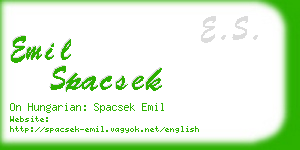 emil spacsek business card